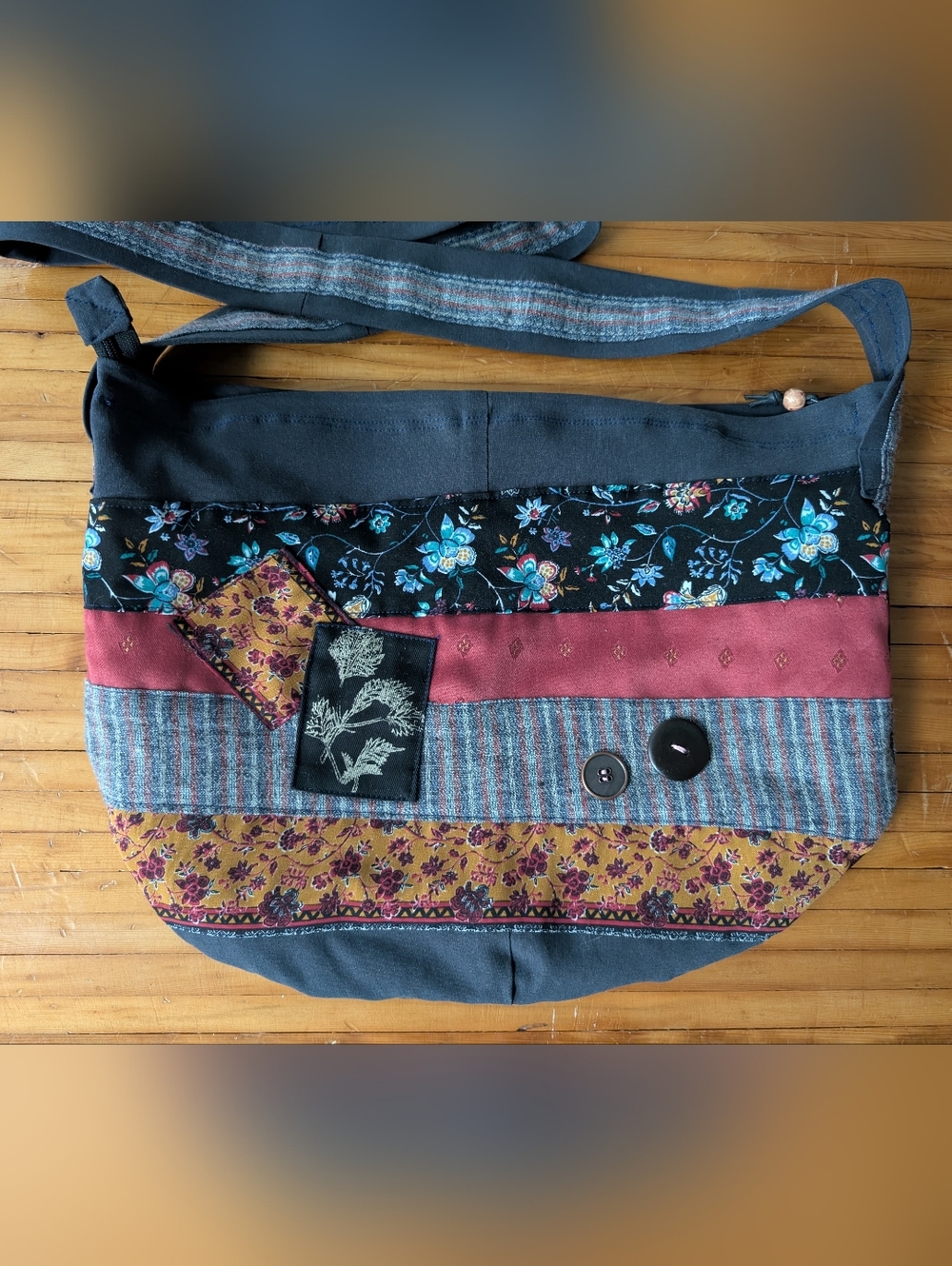 Handcrafted Boho Patchwork Crossbody Bag - Multicolor